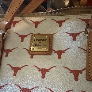 Dooney & Bourke White and Orange UT Longhorn Handbag